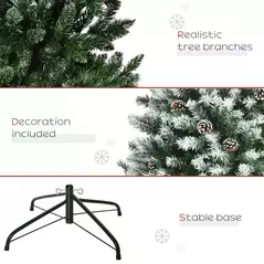 HOMCOM 5FT Artificial Christmas Tree with Pine Cones, Holiday Home Xmas Decoration Automatic Open, Green - 6