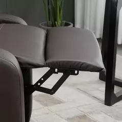 HOMCOM Recliner Armchair, Massage Faux Leather Push Back Reclining Chair with Adjustable Leg Rest, Side Pocket, for Home Living Room Theatre, Brown - 9