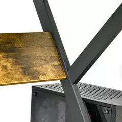 HOMCOM Industrial Computer Desk with Monitor Stand, 70 x 60cm Compact Desk for Small Spaces, Home Office Desk, Rustic Brown - 7