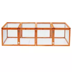 Pawhut Guinea Pigs Hutches W/ Mesh Wire, 181Lx100Wx 48H cm-Wood - 9