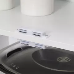 HOMCOM 4-Door Tall Kitchen Cupboard, Freestanding 6-Tier Storage Cabinet with 2 Adjustable Shelves for Living Room, Dining Room, White - 8