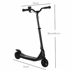 HOMCOM Electric Scooter, 120W Motor E-Scooter, Adjustable Height, Rear Brake for Ages 6+ Years - Black - 3