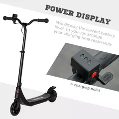 HOMCOM Electric Scooter, 120W Motor E-Scooter, Adjustable Height, Rear Brake for Ages 6+ Years - Black - 5