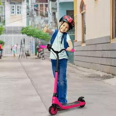 HOMCOM Electric Scooter for Kids 6+, Foldable E Scooter, Up to 8 KM/H, Maximum Range 6 KM, Adjustable Height, Pink - 2