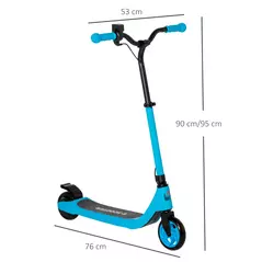 HOMCOM Electric Scooter for Kids 6+, Foldable E Scooter, Up to 8 KM/H, Maximum Range 6 KM, Adjustable Height, Blue - 3