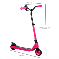 HOMCOM Electric Scooter for Kids 6+, Foldable E Scooter, Up to 8 KM/H, Maximum Range 6 KM, Adjustable Height, Pink - 3