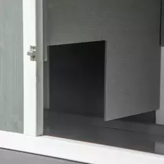 PawHut Rabbit Hutch Outdoor, 2-Tier Guinea Pig Hutch, Wooden Small Animal House with Rabbit Run Box, Slide-out Tray, Ramp, 175.8 x 52 x 85.5 cm, White - 8