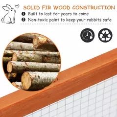 Pawhut Guinea Pigs Hutches W/ Mesh Wire, 181Lx100Wx 48H cm-Wood - 4