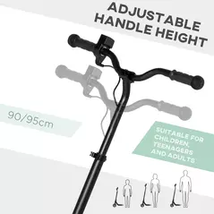 HOMCOM Electric Scooter, 120W Motor E-Scooter, Adjustable Height, Rear Brake for Ages 6+ Years - Black - 4
