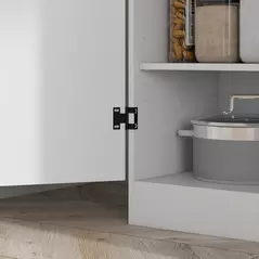 HOMCOM 4-Door Tall Kitchen Cupboard, Freestanding 6-Tier Storage Cabinet with 2 Adjustable Shelves for Living Room, Dining Room, White - 9