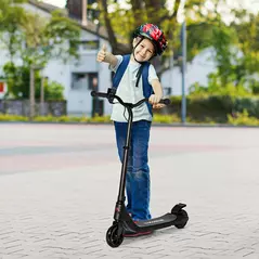 HOMCOM Electric Scooter, 120W Motor E-Scooter, Adjustable Height, Rear Brake for Ages 6+ Years - Black - 2
