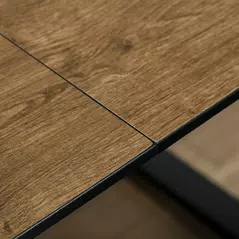 HOMCOM Extendable Dining Table Rectangular Wood Effect Tabletop for 4-6 People with Steel Frame & Hidden Leaves for Kitchen, Dining Room, Living Room - 9