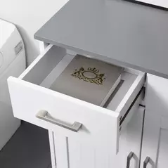 kleankin Freestanding Bathroom Cabinet, Storage Cupboard with 2 Drawers, Double Doors, Adjustable Shelf, White - 9