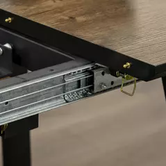 HOMCOM Extendable Dining Table Rectangular Wood Effect Tabletop for 4-6 People with Steel Frame & Hidden Leaves for Kitchen, Dining Room, Living Room - 7