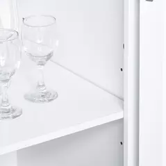 HOMCOM Freestanding Kitchen Cupboard, Kitchen Storage Cabinet with Framed Glass Doors, 2 Drawers, Microwave Counter, 172cm, White - 8