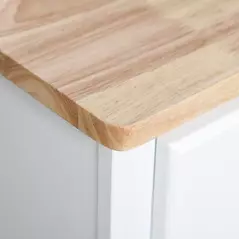 HOMCOM Freestanding Kitchen Cupboard, Kitchen Storage Cabinet with Framed Glass Doors, 2 Drawers, Microwave Counter, 172cm, White - 9