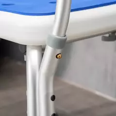 HOMCOM EVA Padded Shower Chair for the Elderly and Disabled, Height Adjustable Shower Stool with Back and Arms, 4 Suction Foot Pads, Blue - 9