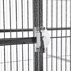 PawHut Large Bird Cage Budgie Cage with Stand, Storage Shelf, Wood Perch for Parrot Canary Parakeet Cockatiels, 81 x 48 x 162.5 cm - 8