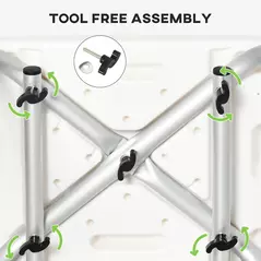 HOMCOM Shower Stool with Backrest, Height Adjustable Shower Chair with Anti-slip Foot Pads, Shower Head Holder, Green - 6