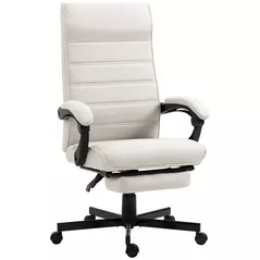 Vinsetto Office Chair, Computer Desk Chair, Fabric Swivel Chair with Adjustable Height and Rolling Wheels for Home Office Work Study, Cream White - 1