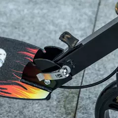 HOMCOM Kids Foldable Kick Scooter w/ Adjustable Height, Break, Big Wheels, for Ages 7-14 Years - Black - 9