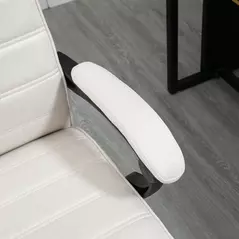 Vinsetto Office Chair, Computer Desk Chair, Fabric Swivel Chair with Adjustable Height and Rolling Wheels for Home Office Work Study, Cream White - 8