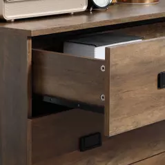 HOMCOM Chest of Drawers, 4-Drawer Storage Organiser Unit with Metal Frame for Bedroom, Living Room, Brown - 8