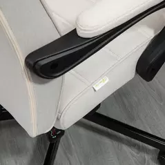 Vinsetto Office Chair, Computer Desk Chair, Fabric Swivel Chair with Adjustable Height and Rolling Wheels for Home Office Work Study, Cream White - 9