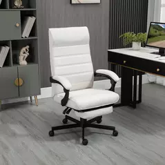 Vinsetto Office Chair, Computer Desk Chair, Fabric Swivel Chair with Adjustable Height and Rolling Wheels for Home Office Work Study, Cream White - 2