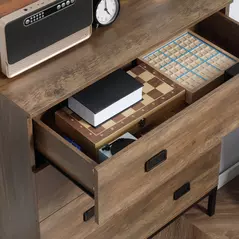 HOMCOM Chest of Drawers, 4-Drawer Storage Organiser Unit with Metal Frame for Bedroom, Living Room, Brown - 9