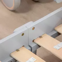 ZONEKIZ Kids Toddler Bed, with Star and Moon Patterns, Side Rails, for Ages 3-6 Years - Grey - 8