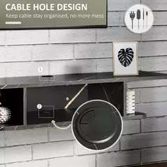 HOMCOM Floating TV Unit Stand for TVs up to 40", Wall Mounted Media Console with Storage Shelf, Entertainment Center, Black - 4