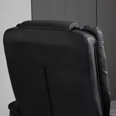 HOMCOM Recliner Chair With footstool, Recliner Armchair up to 130kg Weight Capacity, 135° Reclining Swivel Sofa Chair, PU Leather Ergonomic Couch Bed with Swivel Wood Base for Living Room, Black - 9