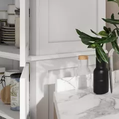 HOMCOM Freestanding Kitchen Cupboard with 4 Doors, Storage Cabinet with 6-Tier Shelving and 4 Adjustable Shelves, White - 9