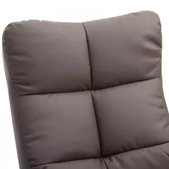 HOMCOM PU Leather Swivel Recliner Chair with Footstool, Wooden Base and Storage for Living Room, Brown - 8