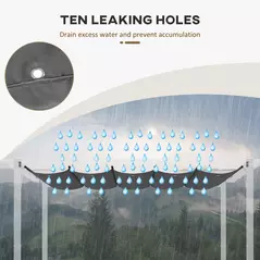 Outsunny Retractable Pergola Cover, 2.55 x 2.5 m Replacement Canopy Fabric for 3 x 3 m Frame, Roof Top Only, Dark Grey - 5