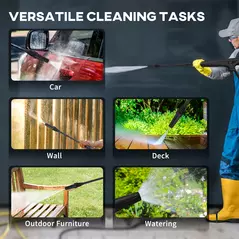 DURHAND 1800W High Pressure Washer, 150 Bar Pressure, 510 L/h Flow, High-Performance Portable Power Jet Wash Cleaner Green - 9