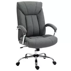 Vinsetto  Office Chair, Fabric Desk Chair, Padded Executive Chair with Adjustable Height, Swivel Wheels, Metal Star Base, Grey - 1