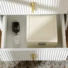 HOMCOM Elegant Chest of Two Drawers - White/Gold-Tone - 9