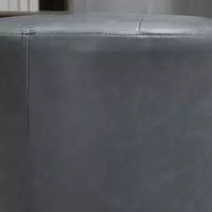 HOMCOM 360° Swivel Foot Stool Round PU Ottoman with Thick Sponge Padding and Solid Steel Base, Grey - 9