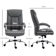 Vinsetto  Office Chair, Fabric Desk Chair, Padded Executive Chair with Adjustable Height, Swivel Wheels, Metal Star Base, Grey - 3