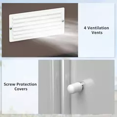 Outsunny 9 x 6ft Metal Garden Shed, Outdoor Storage Tool House with Ventilation Slots, Foundation Kit and Lockable Double Doors, Brown - 7