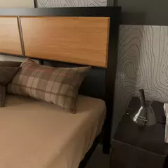 HOMCOM Industrial Double Bed Frame, 5FT Steel Bed Base with Headboard, Footboard, Slatted Support and Under Bed Storage, 142 x 195cm, Rustic Brown - 9