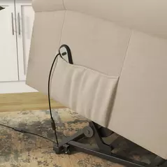 HOMCOM Power Lift Recliner Armchair, Electric Lift Chair for Elderly, Fabric Riser and Reclining Chair with Remote Control, Side Pockets, Extended Footrest, for Living Room, Beige - 9