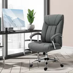 Vinsetto  Office Chair, Fabric Desk Chair, Padded Executive Chair with Adjustable Height, Swivel Wheels, Metal Star Base, Grey - 2