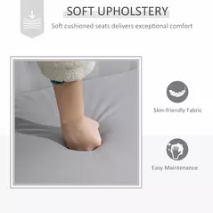 HOMCOM Velvet 2 Seater Sofa, Button Tufted Wingback Loveseat with Rubber Wood Legs for Living Room, Bedroom, Grey - 5