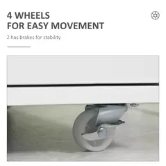 Vinsetto Seven-Drawer Filing Cabinet, with Wheels - White - 6