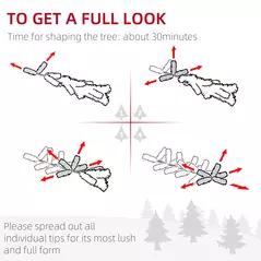 HOMCOM 5ft Unlit Artificial Christmas Tree, Pencil Slim Xmas Tree with Solid Stand and Realistic Branches, White - 5