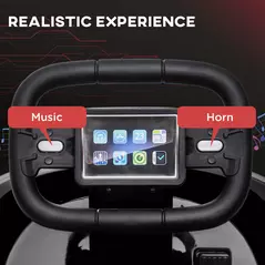 HOMCOM 6V Electric Kids Bumper Car, 6V Spin Waltz Car, with Music, Horn, Lights - Black - 5