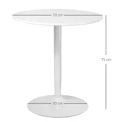 HOMCOM 75H x Φ70cm Two-Person Minimalistic Dining Table - White - 3